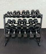 5–50LB Rubber Hex Dumbbell Set