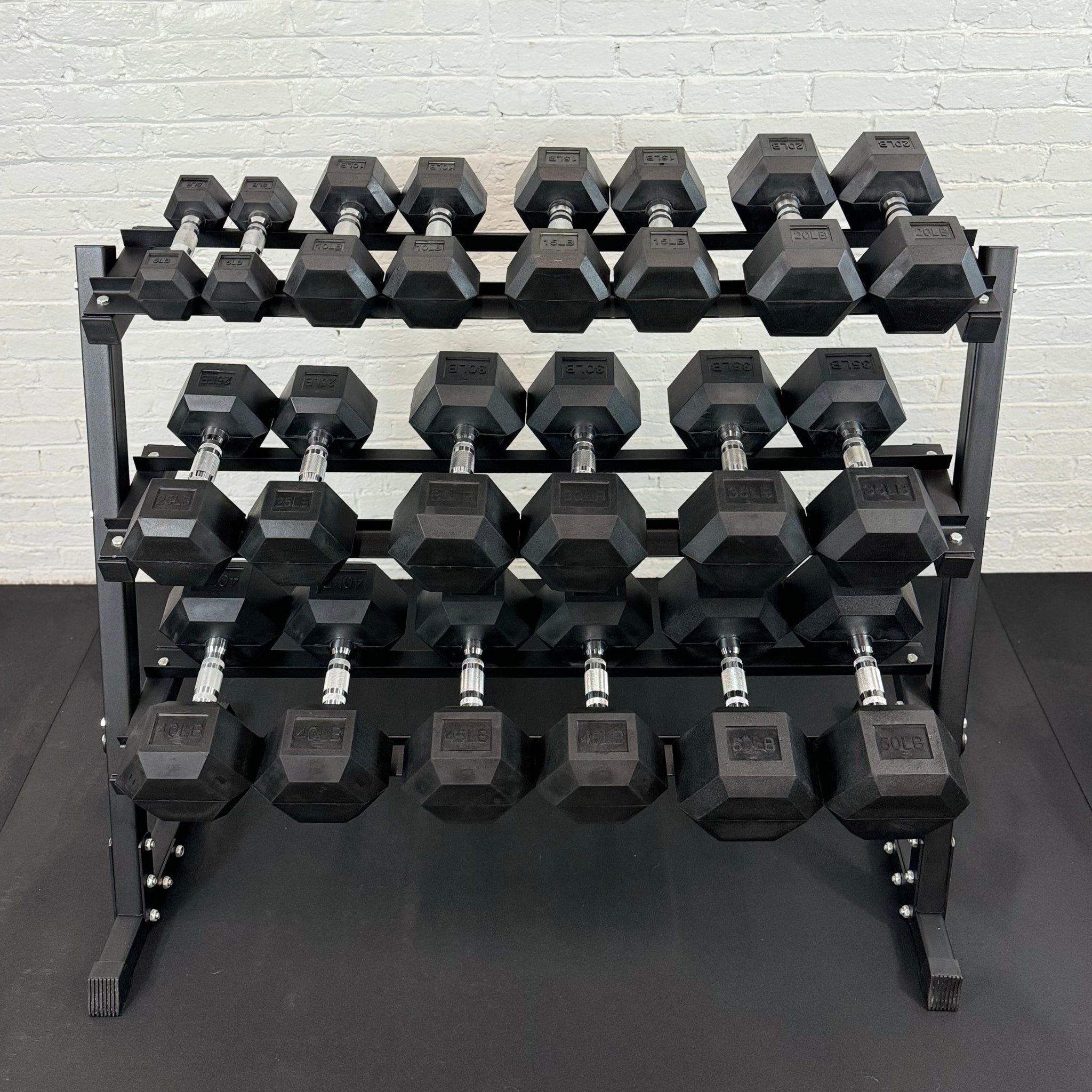 550LB Rubber Hex Dumbbell Set 5-50