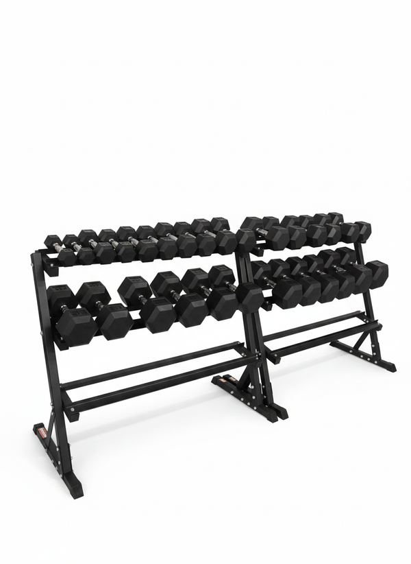 5–70LB Rubber Hex Dumbbell Set (Dumbbells only)