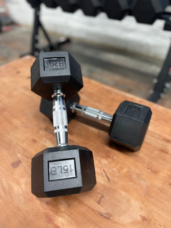 Dumbbells Hex Rubber Coated 5-100 lbs (Create Your Own Set)