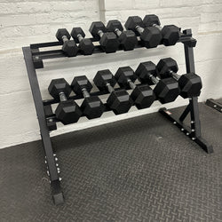 5–30LB Rubber Hex Dumbbell Set (Dumbbells Only)