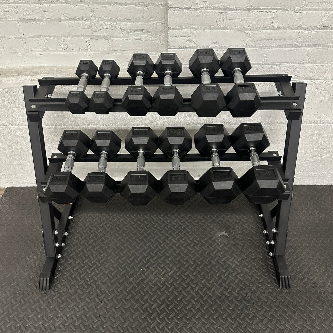 210LB Rubber Hex Dumbbell Set 5-30